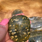Druzy Ocean Jasper Palm Stone with Quartz