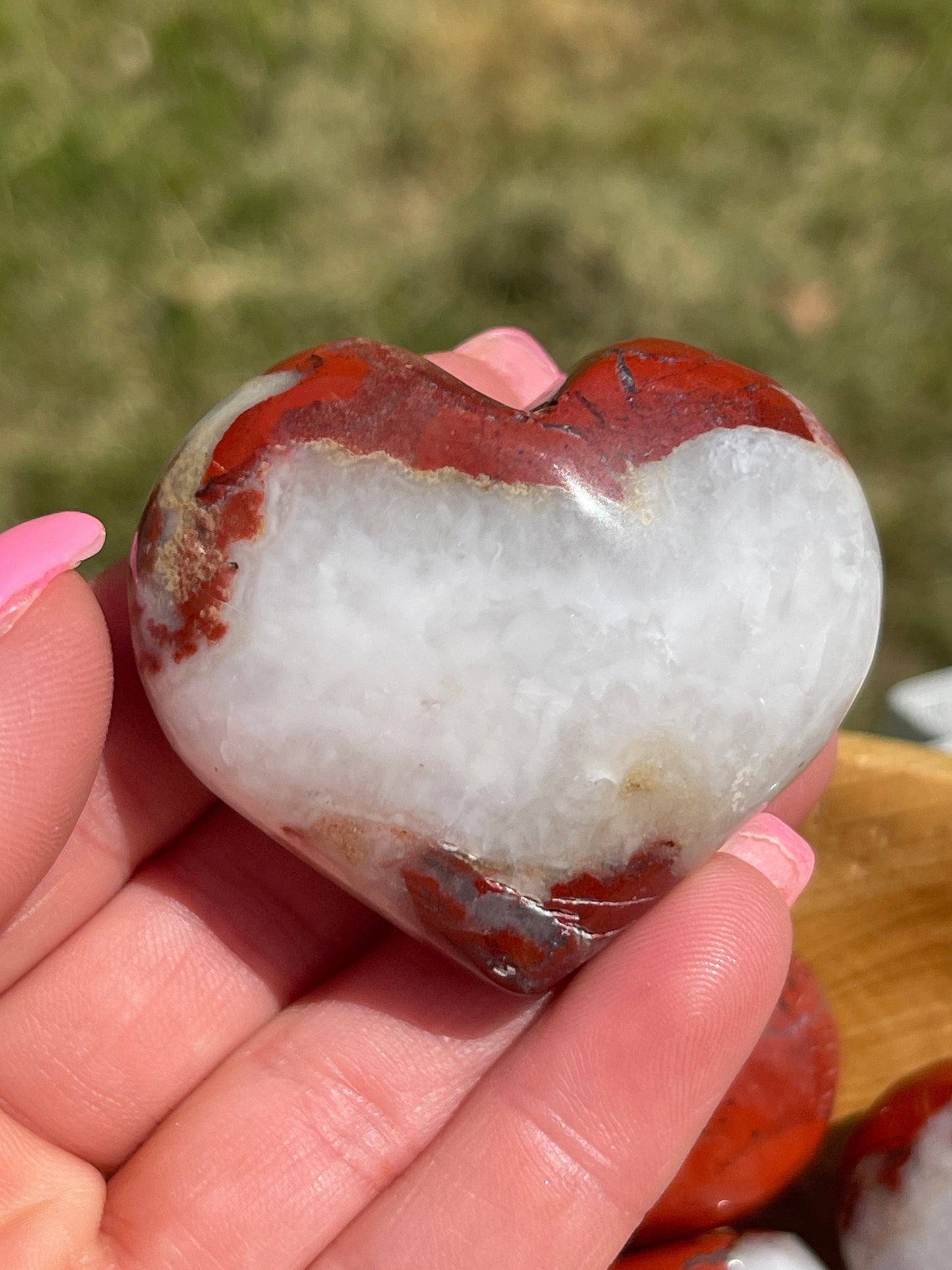 Red Jasper Heart Palm Stone
