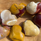 Mookaite Jasper Heart Palm Stone: Meditation Crystal Carving