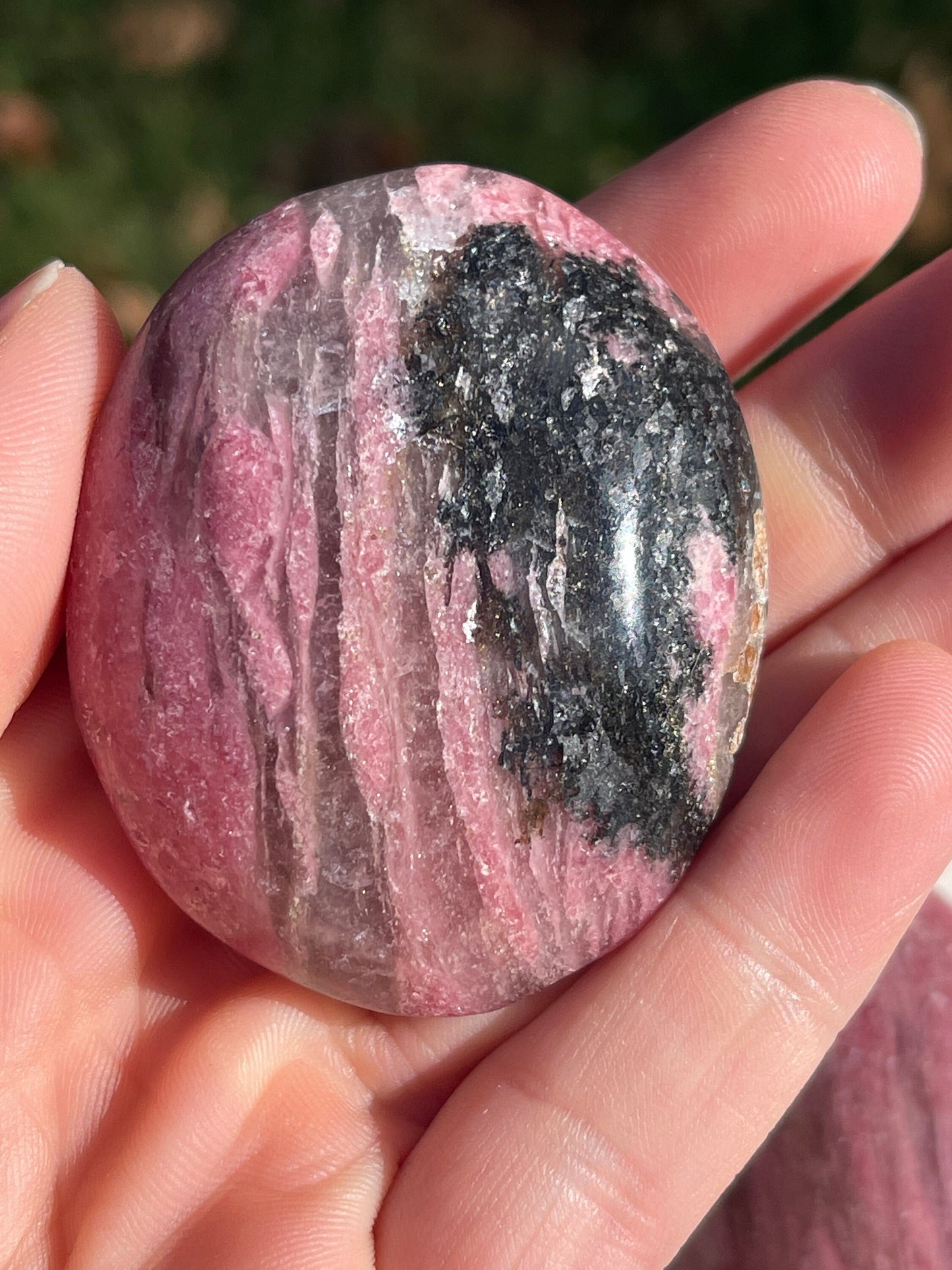 1 Rhodonite Palm Stone