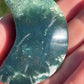 1 Moss Agate Moon Carving