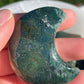 1 Moss Agate Moon Carving