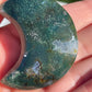 1 Moss Agate Moon Carving