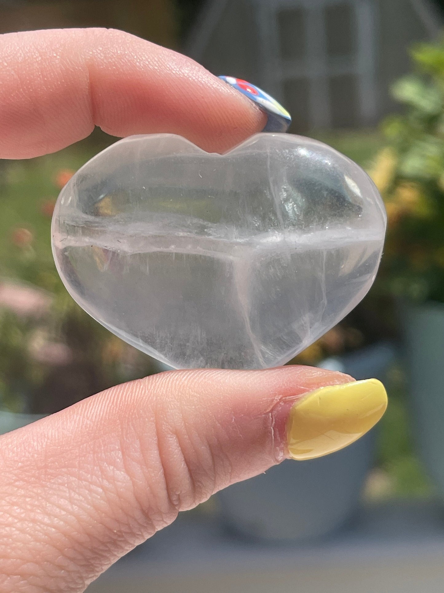 Lavender Fluorite Heart Palm Stone