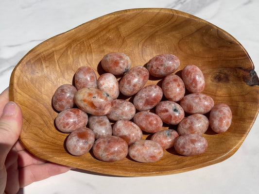 Golden Sunstone Crystal Tumbles: Copper Flash Meditation Stone