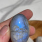 1 Moonstone Tumbled Stone | crystal carving | meditation crystal | stress relief | blue flash