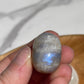 1 Moonstone Tumbled Stone | crystal carving | meditation crystal | stress relief | blue flash