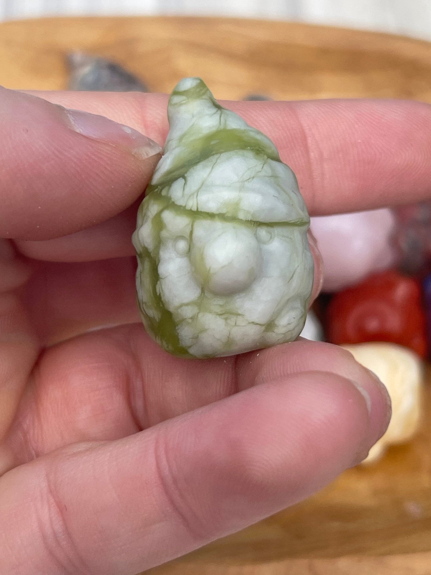 Mixed material mini gnome carving