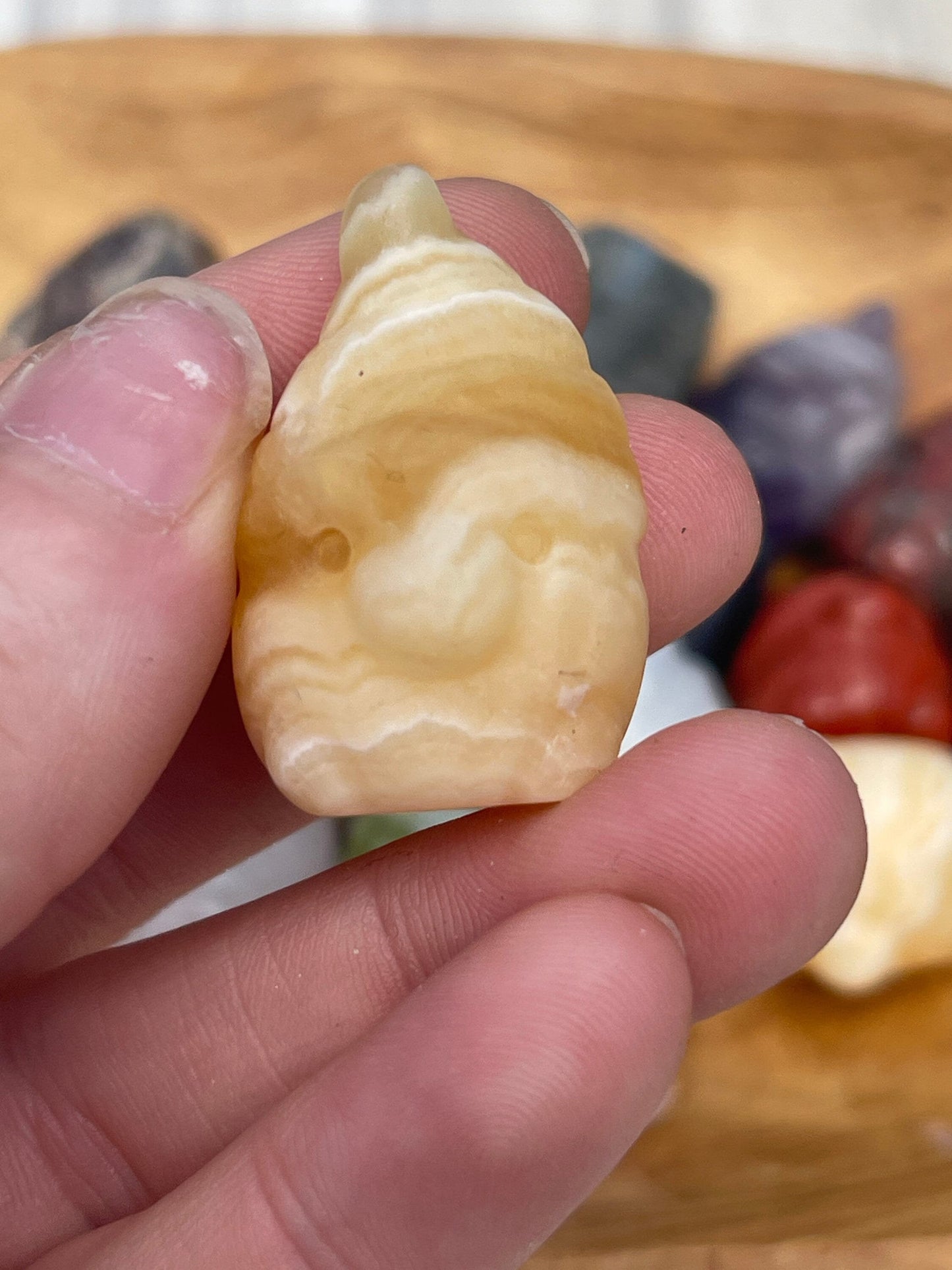 Mixed material mini gnome carving
