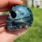 Moss Agate Skull Carving