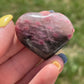 1 Rhodonite Heart Palm Stone