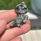 Mixed material mini witch cat carving