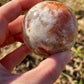 Sunstone with moonstone crystal sphere