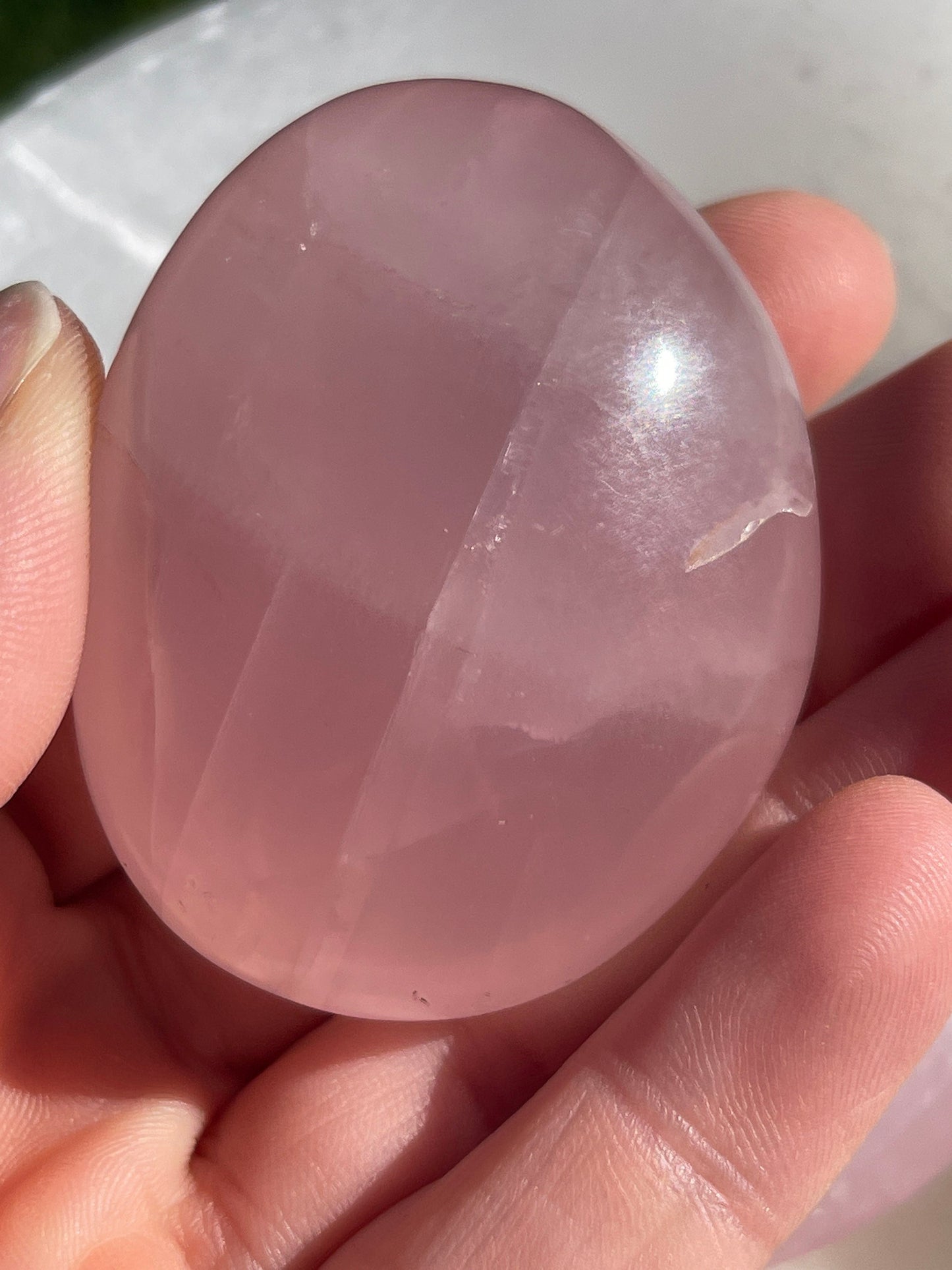 1 Rose Quartz Palm Stone