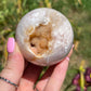 Flower Agate Sphere with Druzy