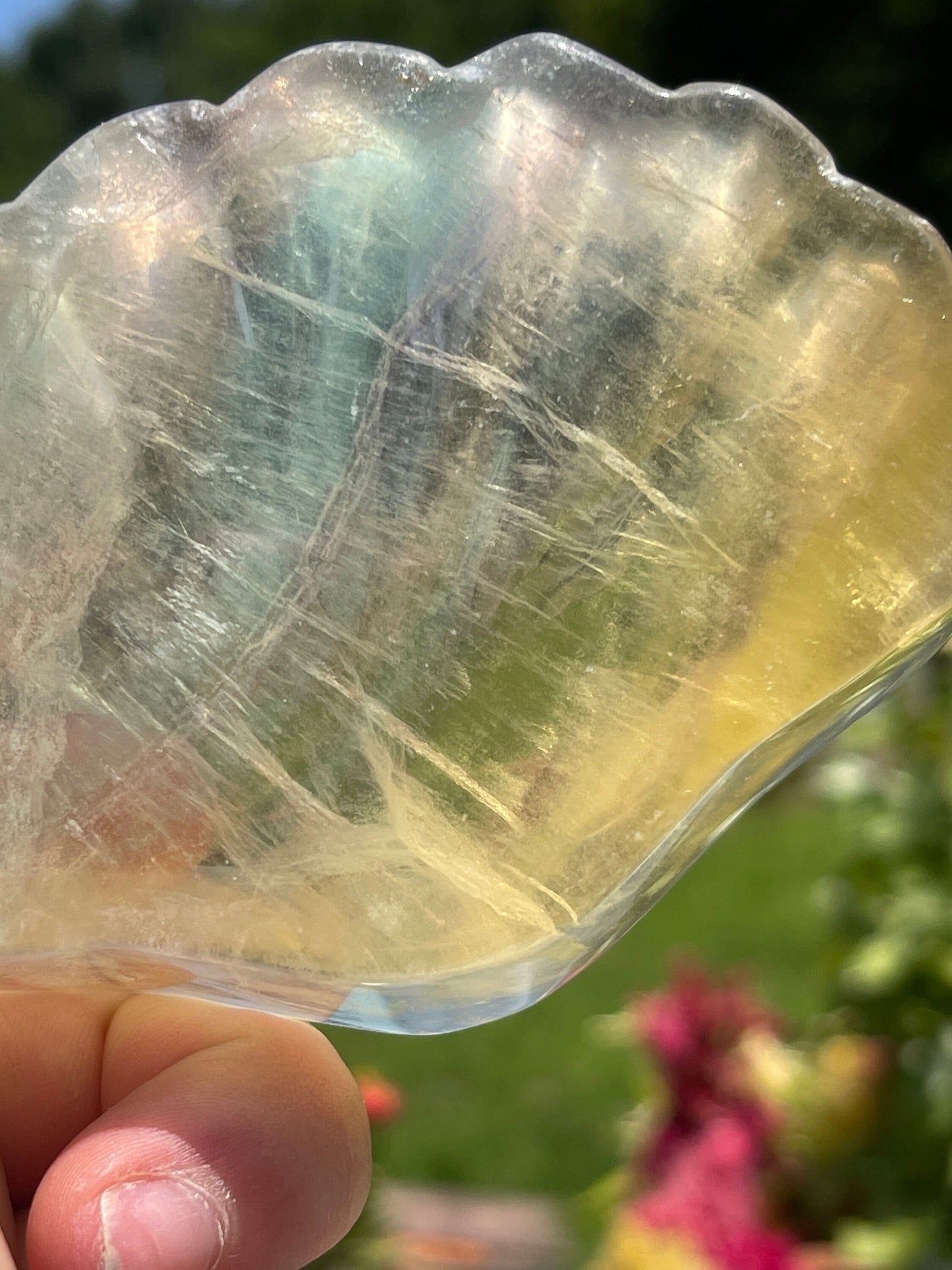 Fluorite Shell Bowl Carving: Healing Crystal, Cleansing & Balance