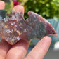 Ocean Jasper Bat Carving: Crystal Animal Figurine