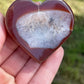 Carnelian Heart Heart Carving with Druzy