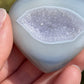 Druzy Agate Heart Carving