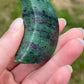 Ruby zoisite moon carving uv reactive