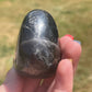 Black Rose Quartz Palm Stone with Flash