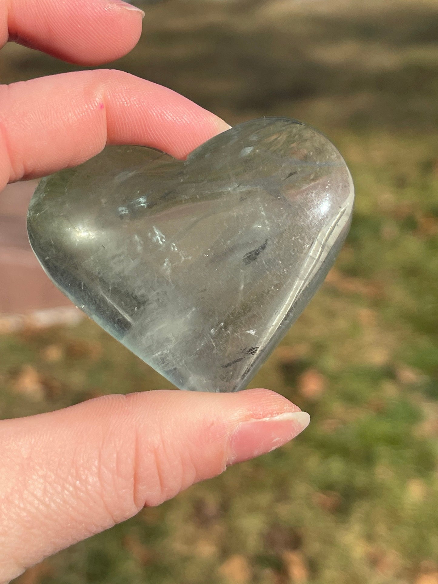 Mint Green Fluorite Crystal Heart Carving: Meditation Stone