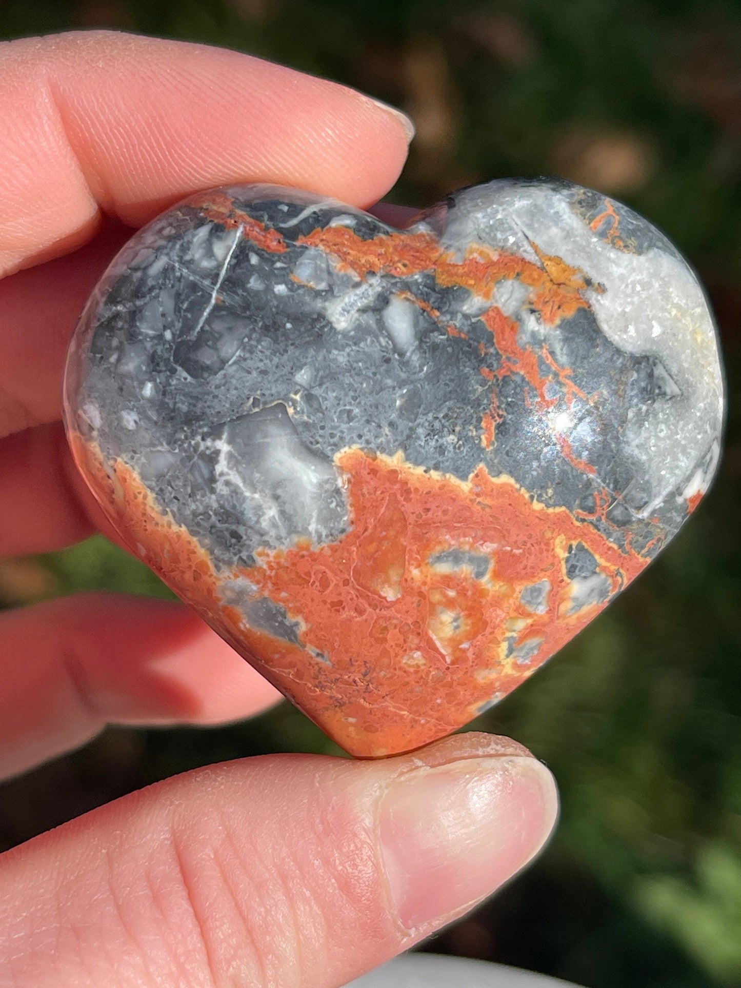 1 Maligano Jasper Heart Palm Stone