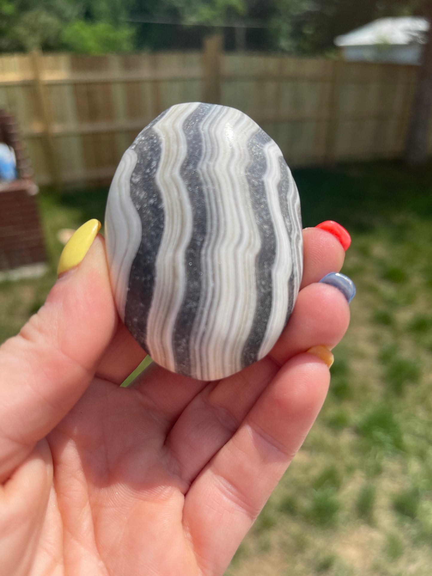 Zebra Calcite Palm Stone