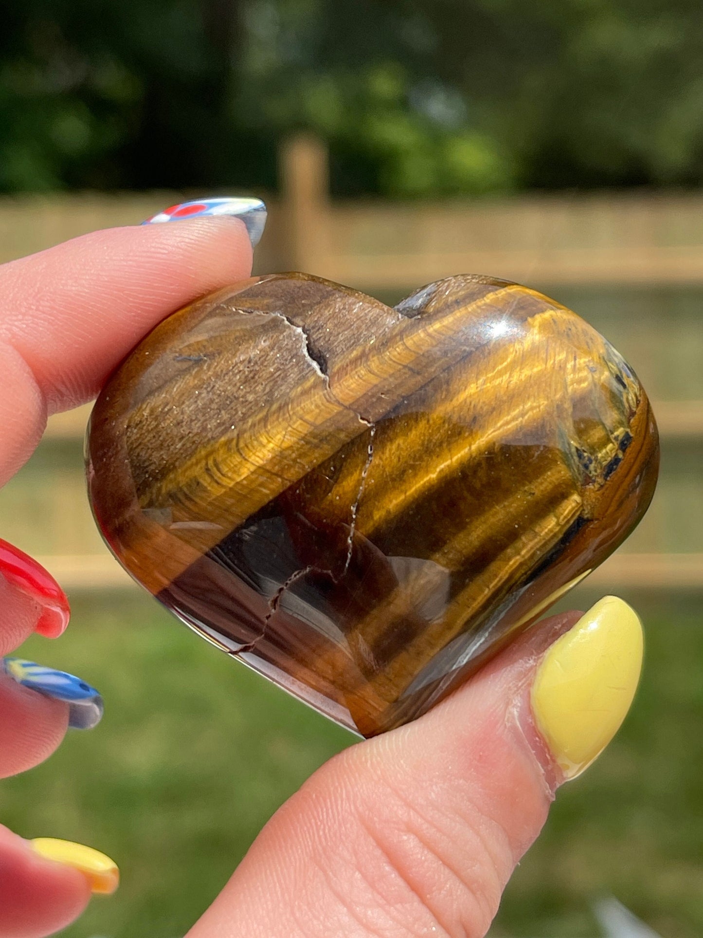 Tiger's Eye Heart Palm Stone