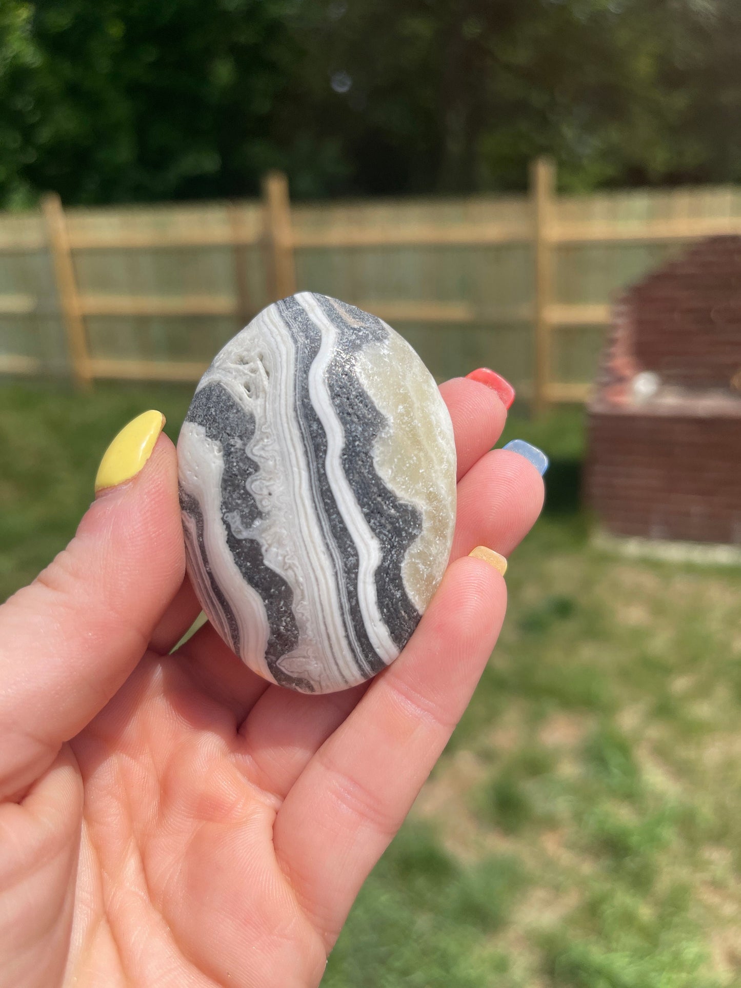 Zebra Calcite Palm Stone