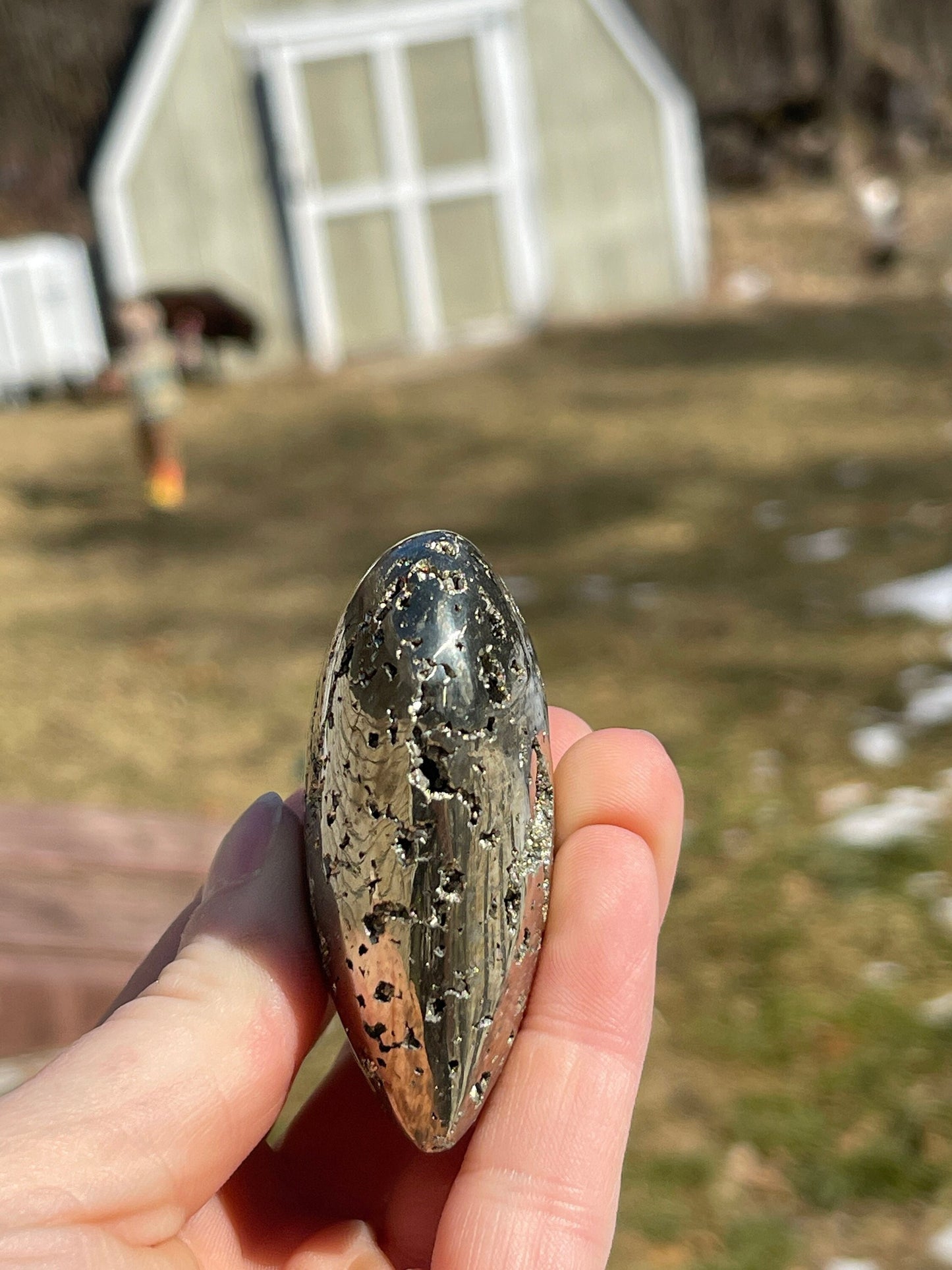 Pyrite Crystal Heart Carving: Abundance Manifestation Gift
