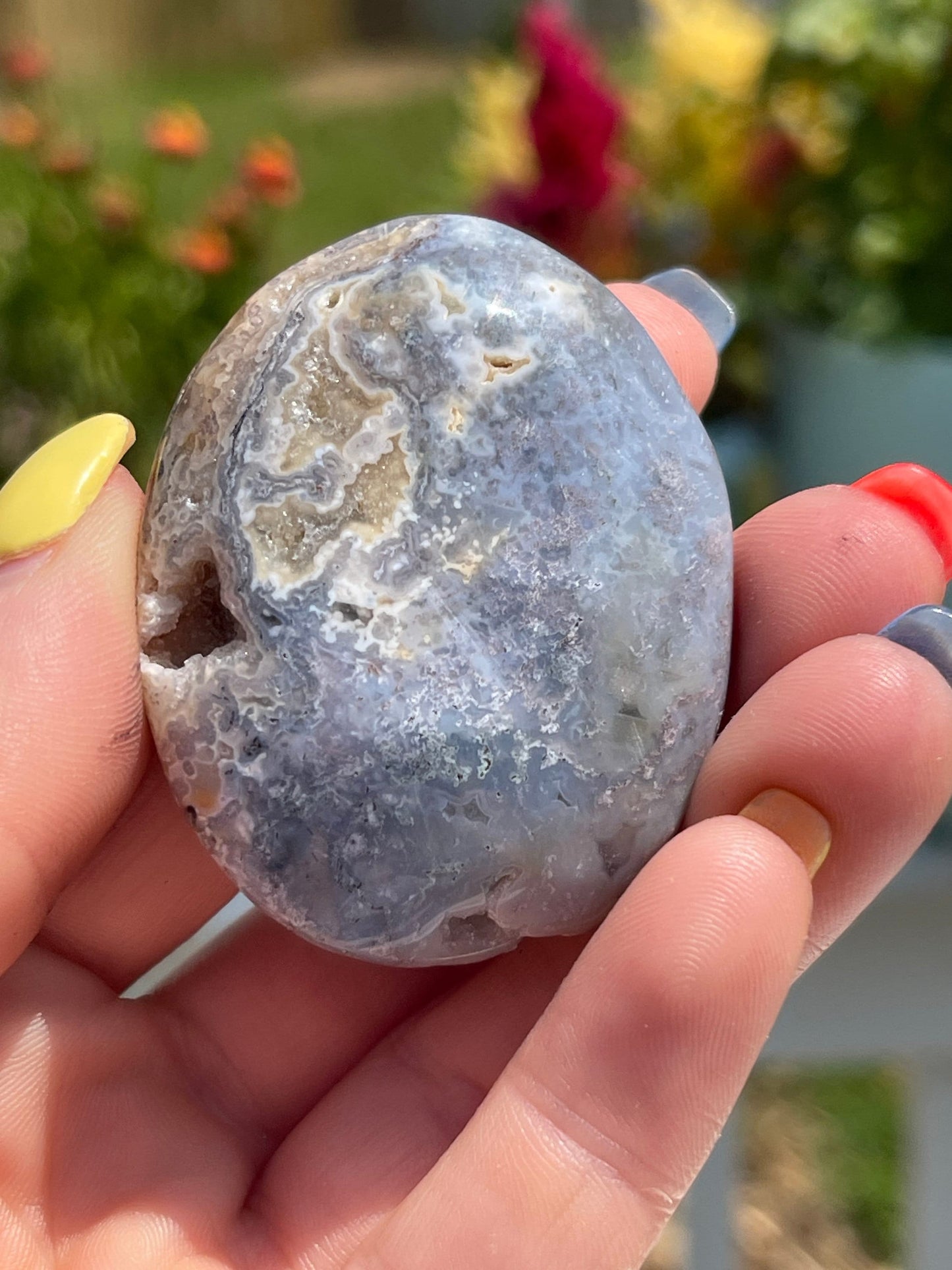 Moss Agate Palm Stone