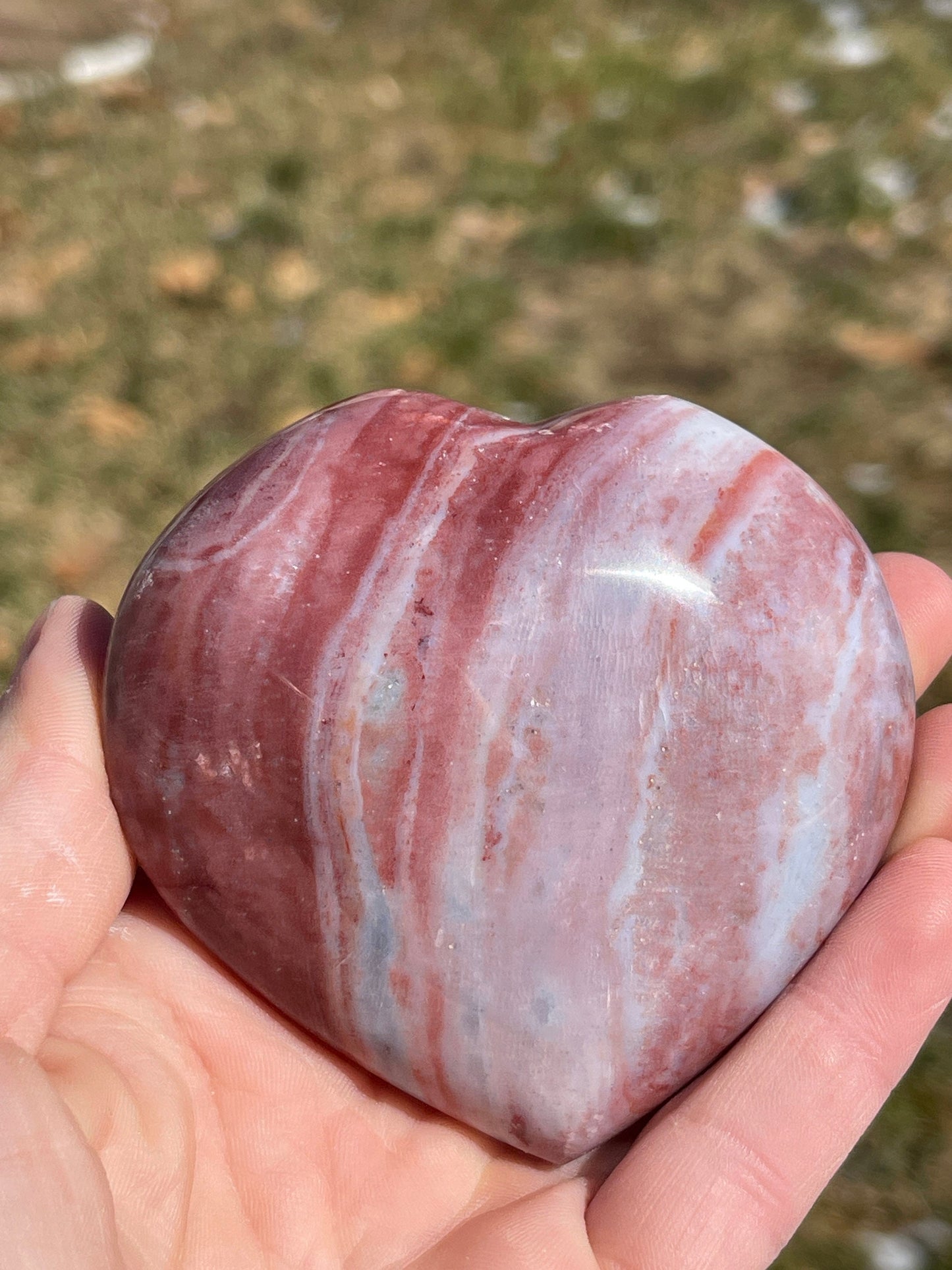 Ocean Jasper Heart Crystal Carving