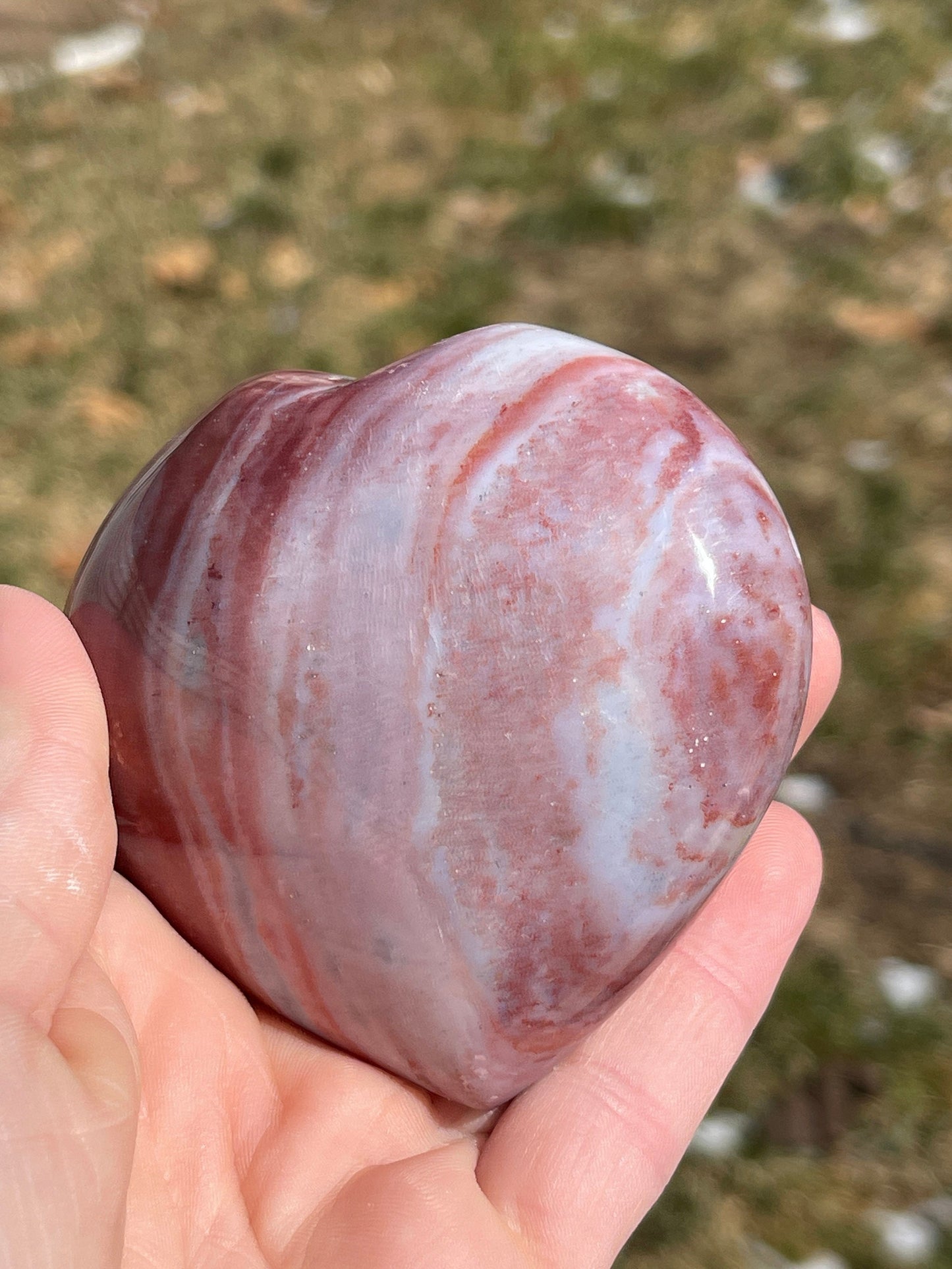 Ocean Jasper Heart Crystal Carving