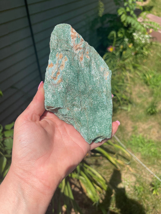 Raw green mica (fuchsite)