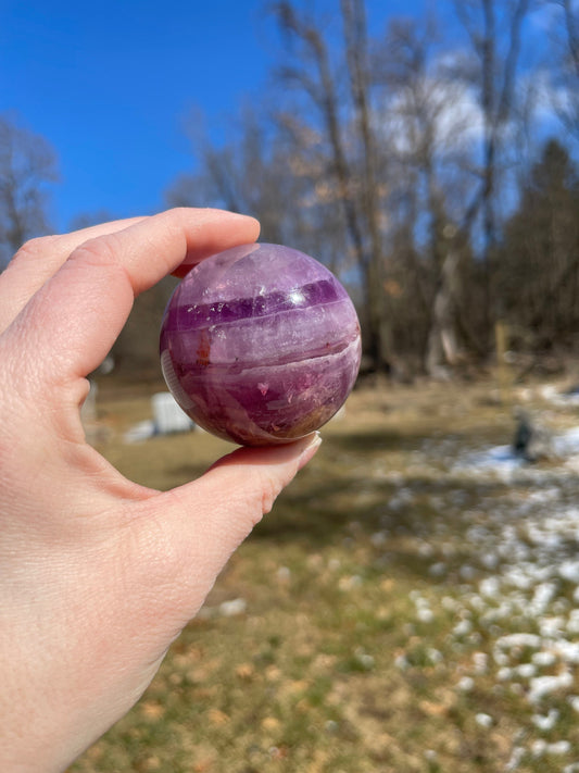 Purple Fluorite Crystal Sphere