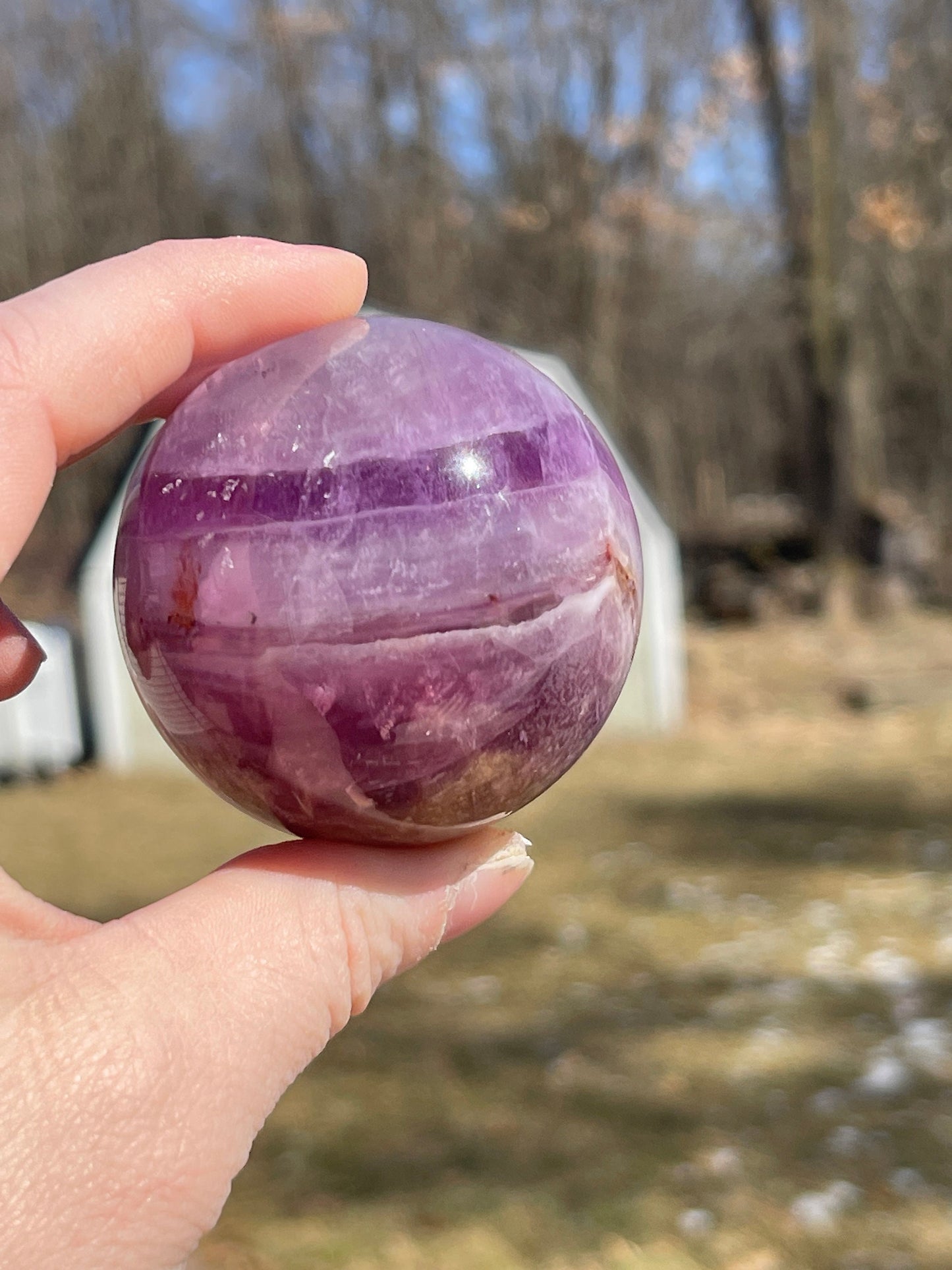 Purple Fluorite Crystal Sphere