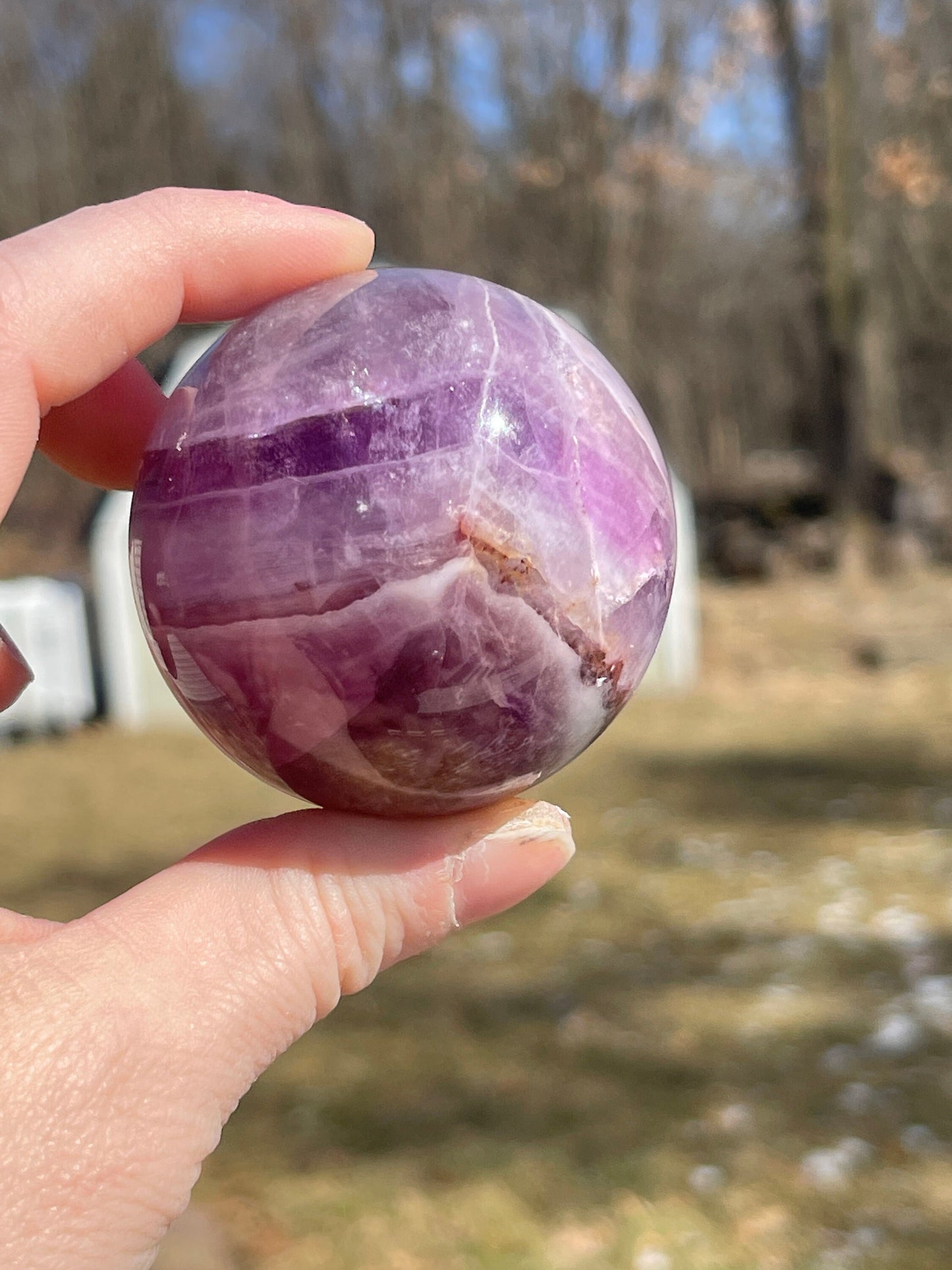 Purple Fluorite Crystal Sphere