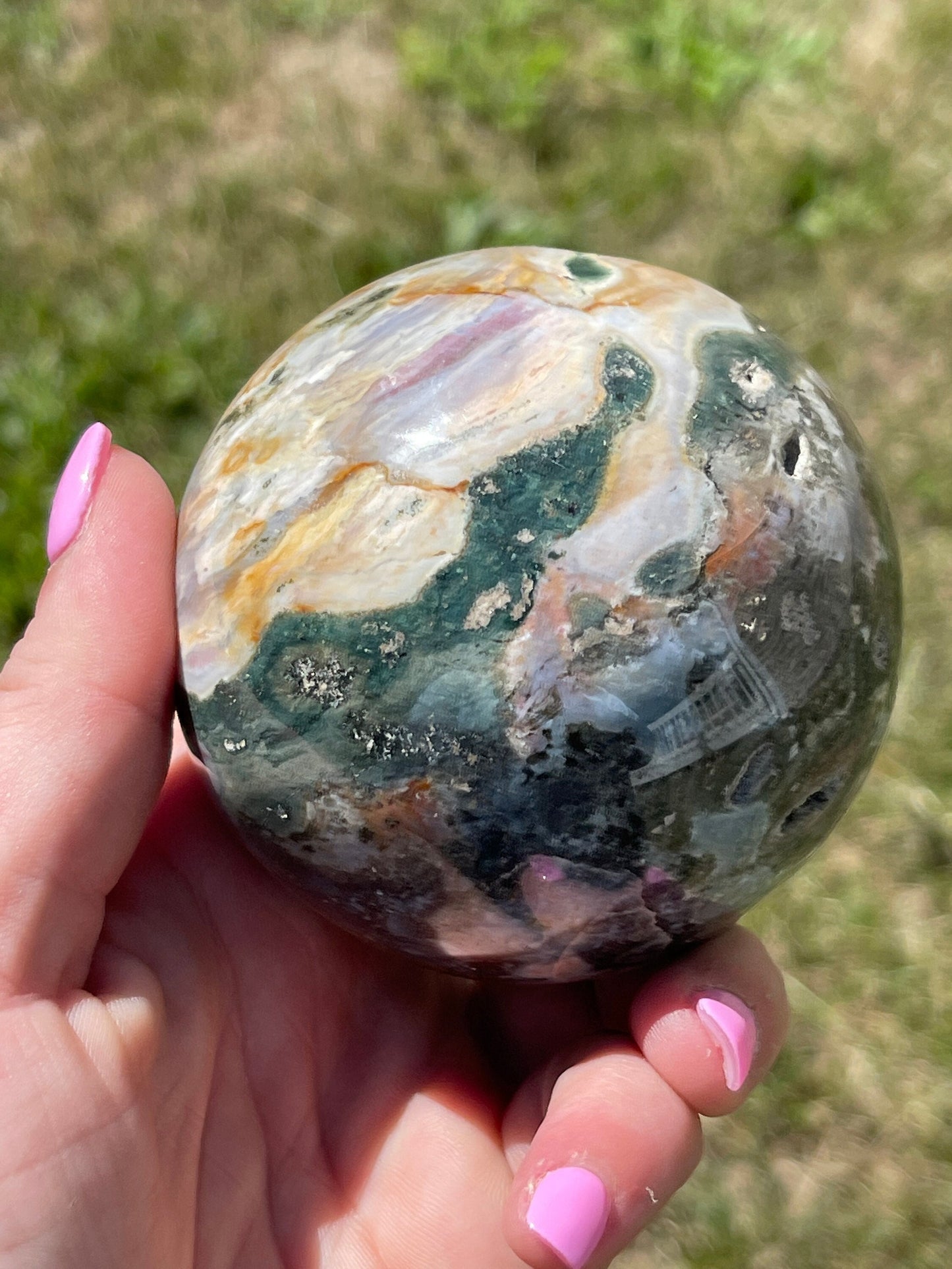 Ocean jasper sphere