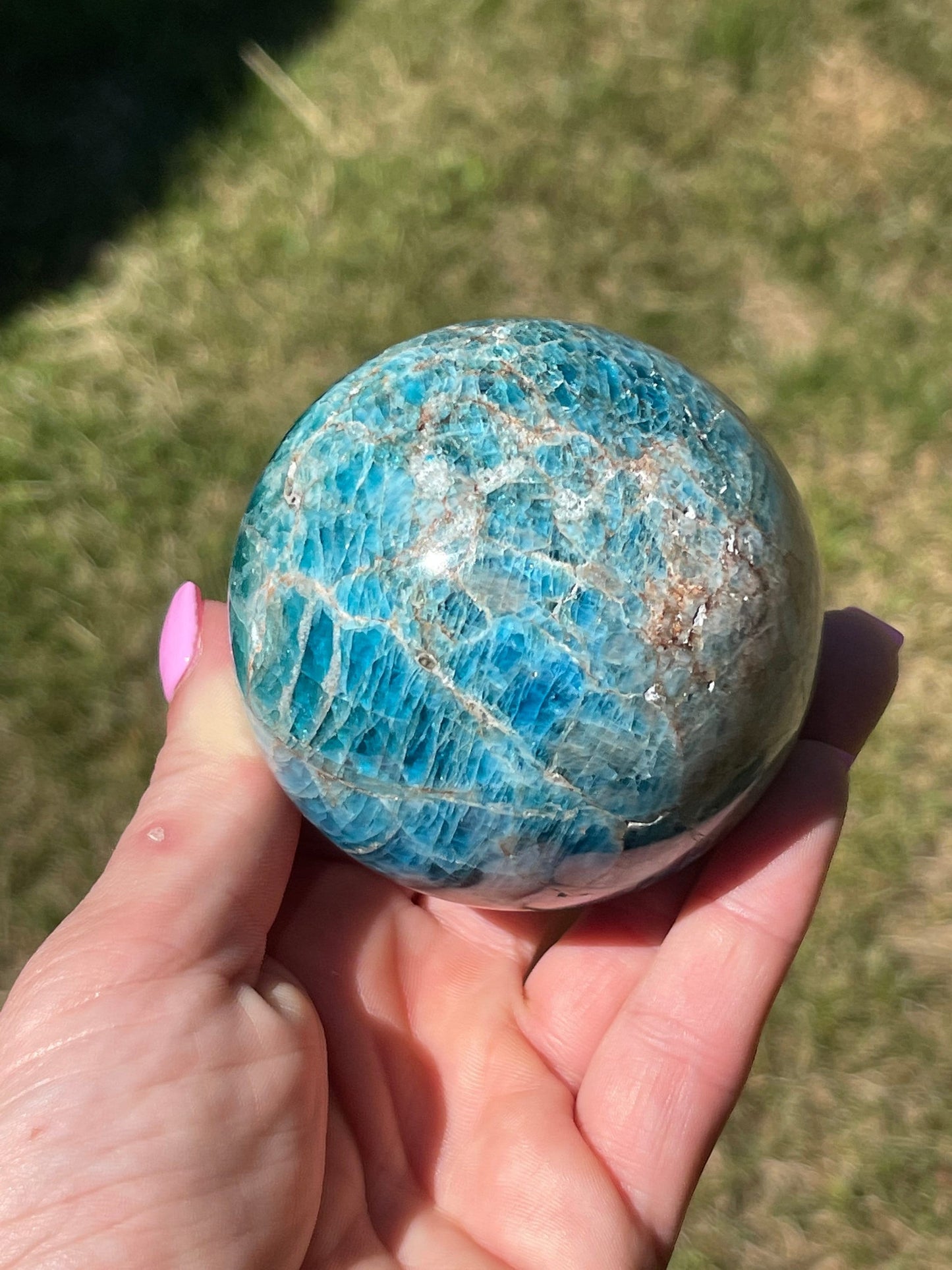 Blue Apatite Sphere