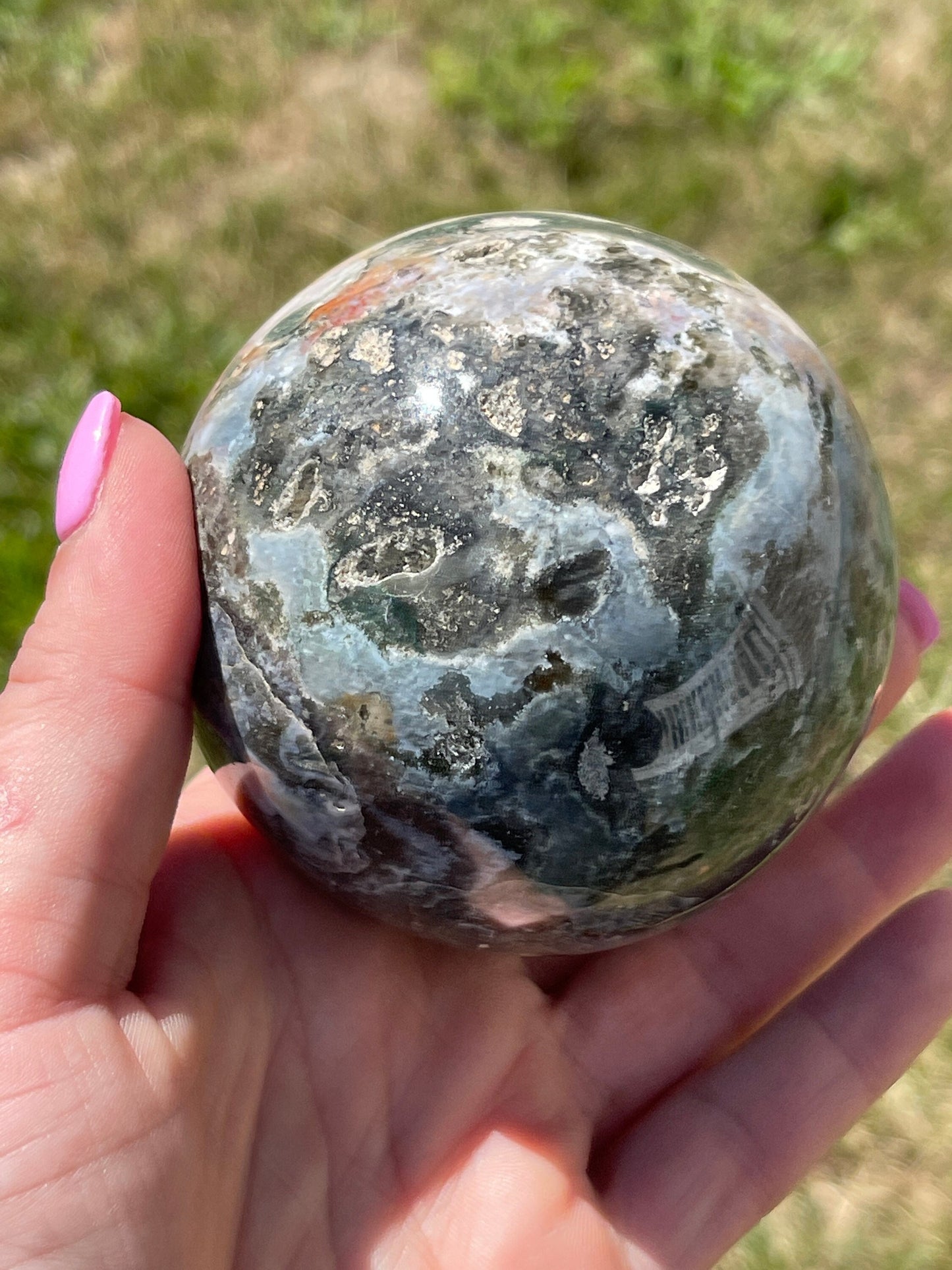 Ocean jasper sphere