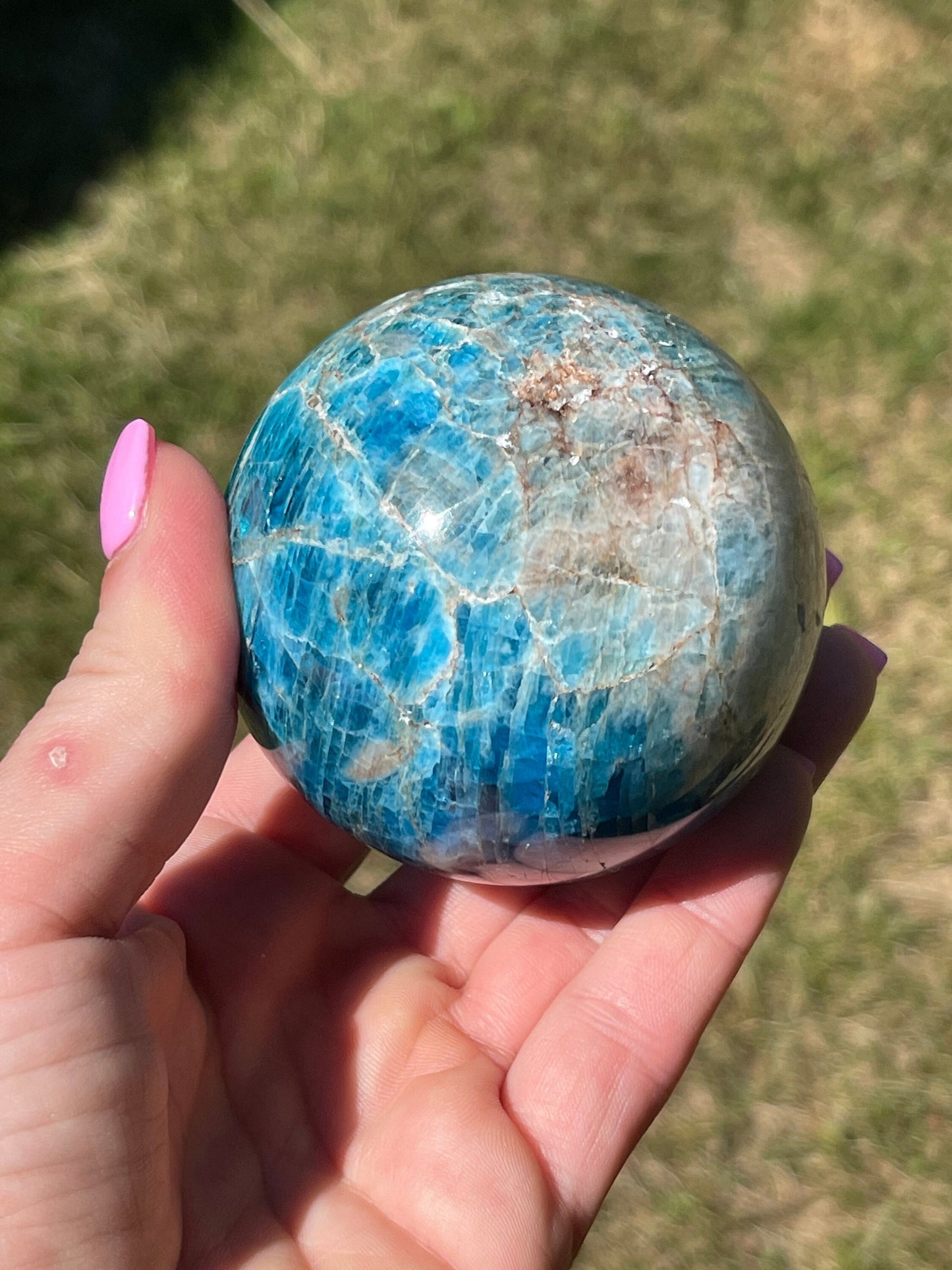 Blue Apatite Sphere