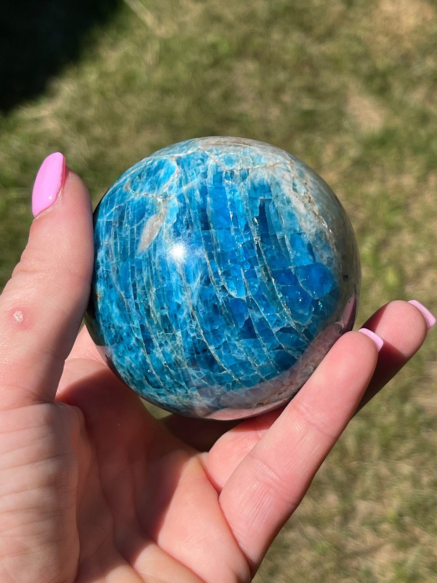 Blue Apatite Sphere