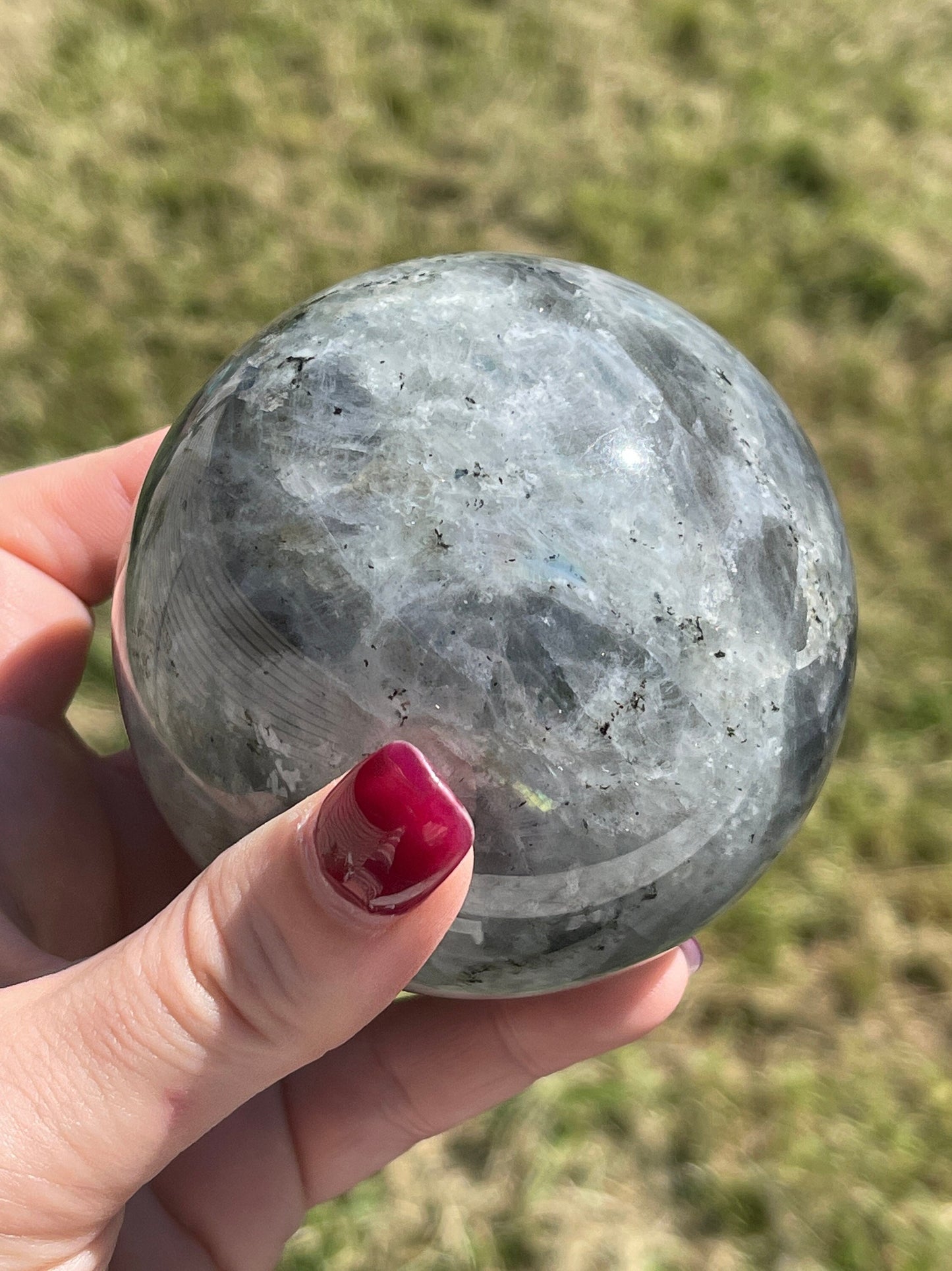 Labradorite Sphere with Purple Flash