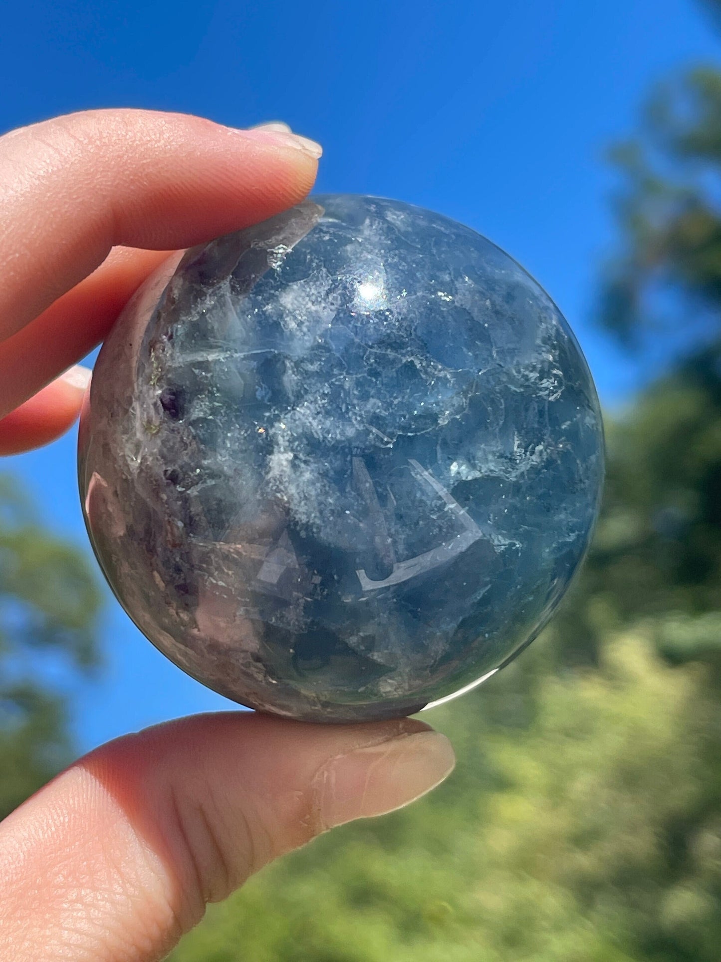 Blue and Green Fluorite Sphere