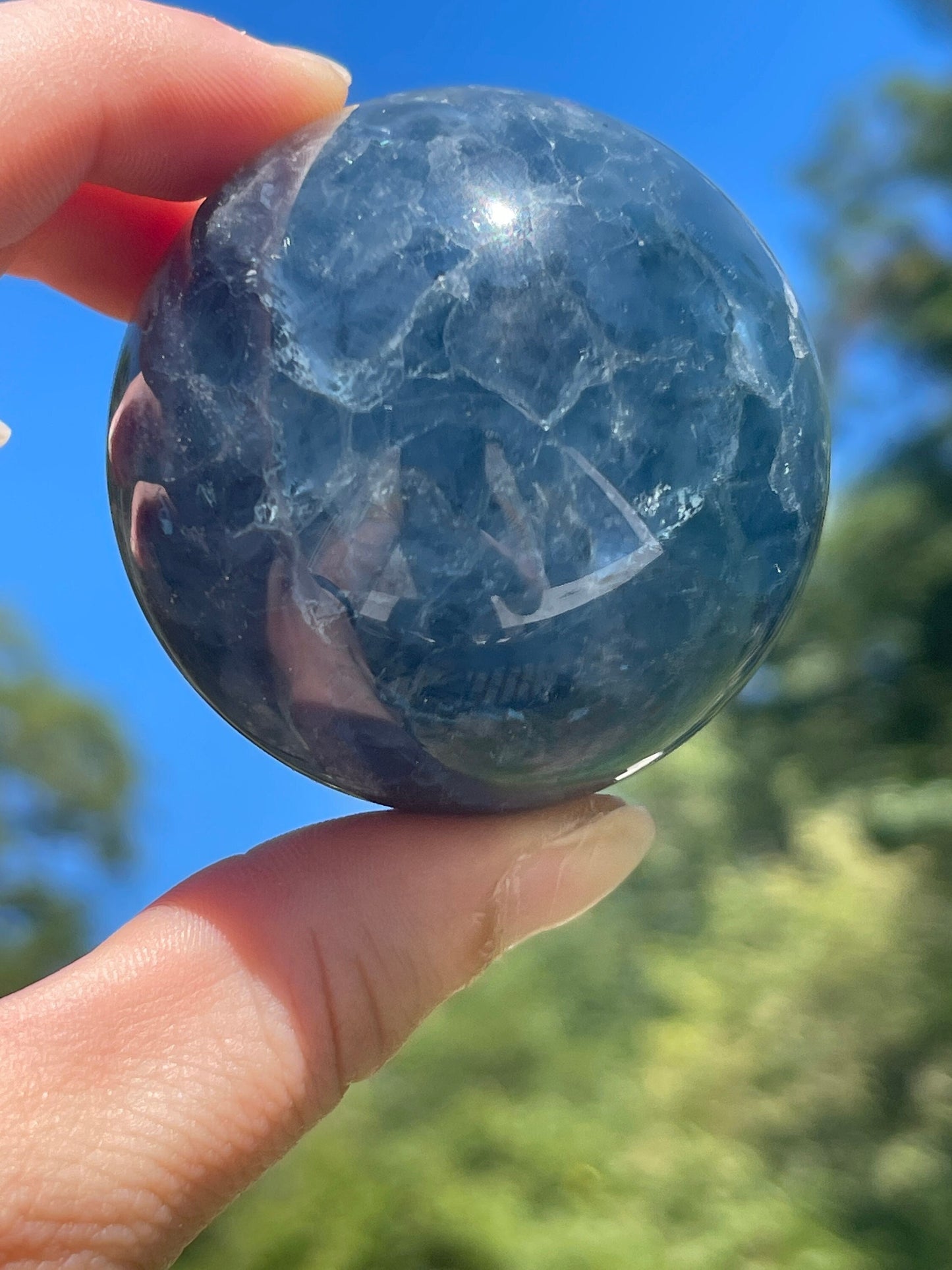 Blue and Green Fluorite Sphere