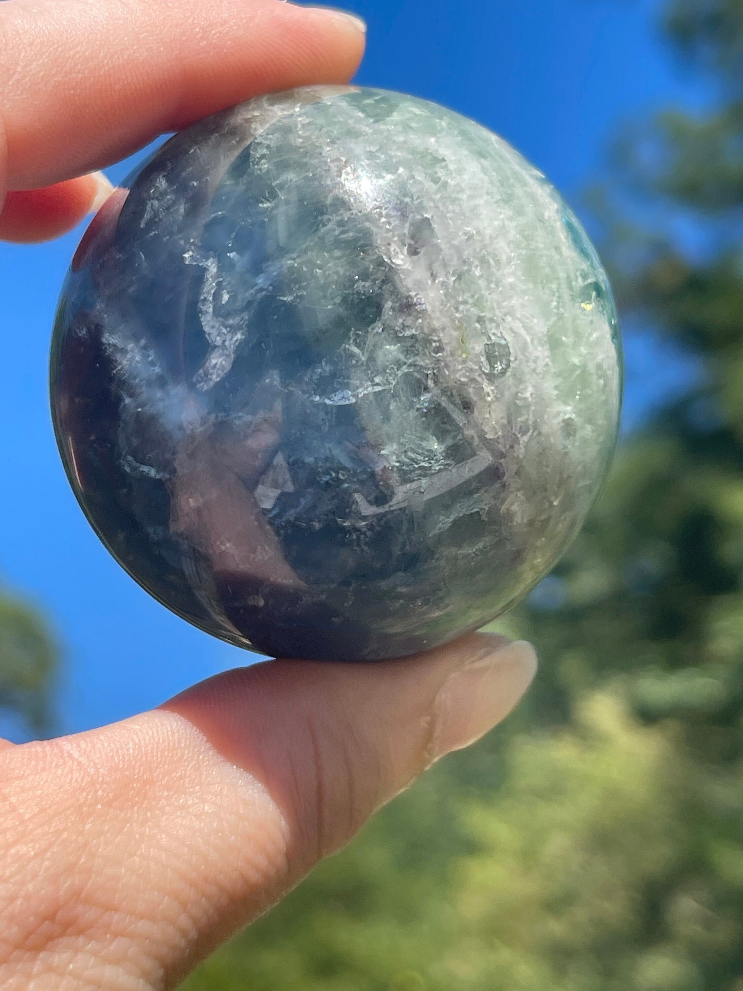Blue and Green Fluorite Sphere