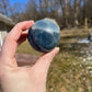 Blue Fluorite Crystal Sphere