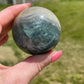 Blue Green Fluorite Crystal Sphere: Meditation Stone