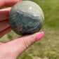 Blue Green Fluorite Crystal Sphere: Meditation Stone